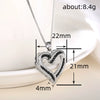 Necklace Copper Mixed Gemstone Inlay Heart Shape Zircon Design For Women