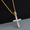 Necklace Copper Mixed Gemstone Inlay Hiphop Style Twist Chain Cross Pendant