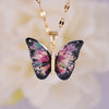 Necklace Copper Mixed Gemstone Setting Electroplating Animal Insect Butterfly Jewelry For Women