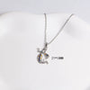 Necklace Copper Mixed Gemstone Setting Electroplating Simple Fashion Pendant O Word Chain Jewelry For Women