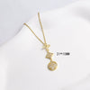 Necklace Copper Mixed Gemstone Setting Electroplating Simple Fashion Pendant O Word Chain Jewelry For Women