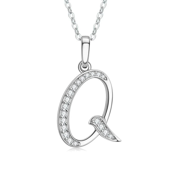 Necklace Copper Mixed Gemstone Setting Geometric Letters Style Zirconia