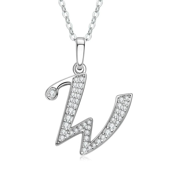 Necklace Copper Mixed Gemstone Setting Geometric Letters Style Zirconia