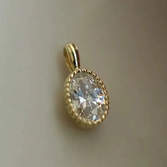 Necklace Copper Mixed Gemstone Setting Geometric Zirconia Simple Minimalist Jewelry