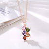 Necklace Copper Ochain Simple Natural Style Rose Gold Colorful Water Drop Design Zircon