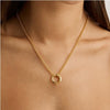 Necklace Copper Pearl Ocean Retro Geometric Style Gold Plated Mixed Gem Inlay Ochain