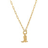 Necklace Copper Pendant Fivepointed Star Cowboy Hat Boots Zircon Gold Electroplating