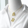 Necklace Copper Plated 18K Gold With Letter Pattern Box Chain Minimalist Style