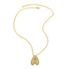 Necklace Copper Plated 18K Gold With Letter Pattern Box Chain Minimalist Style