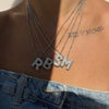 Necklace Copper Plated Real Gold Micro Inlaid Zircon Geometric Balloon Letter Pendant Simple Style