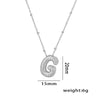 Necklace Copper Plated Real Gold Micro Inlaid Zircon Geometric Balloon Letter Pendant Simple Style