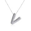 Necklace Copper Plated Real Gold Micro Inlaid Zircon Geometric Balloon Letter Pendant Simple Style