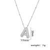 Necklace Copper Plated Real Gold Micro Inlaid Zircon Geometric Balloon Letter Pendant Simple Style