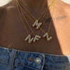 Necklace Copper Plated Real Gold Micro Inlaid Zircon Geometric Balloon Letter Pendant Simple Style