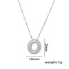 Necklace Copper Plated Real Gold Micro Inlaid Zircon Geometric Balloon Letter Pendant Simple Style