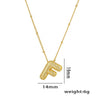 Necklace Copper Plated Real Gold Micro Inlaid Zircon Geometric Balloon Letter Pendant Simple Style