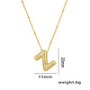 Necklace Copper Plated Real Gold Micro Inlaid Zircon Geometric Balloon Letter Pendant Simple Style