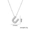 Necklace Copper Plated Real Gold Micro Inlaid Zircon Geometric Balloon Letter Pendant Simple Style