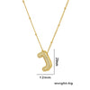 Necklace Copper Plated Real Gold Micro Inlaid Zircon Geometric Balloon Letter Pendant Simple Style