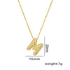 Necklace Copper Plated Real Gold Micro Inlaid Zircon Geometric Balloon Letter Pendant Simple Style