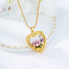 Necklace Copper Plated With Real Gold Freshwater Pearls Geometric Flower Leaf Pattern Electroplating Light Luxury Niche Clavicle Chain For Women French Retro Style
