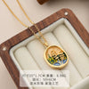 Necklace Copper Plated With Real Gold Freshwater Pearls Geometric Flower Leaf Pattern Electroplating Light Luxury Niche Clavicle Chain For Women French Retro Style