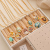 Necklace Copper Plated With Real Gold Freshwater Pearls Geometric Flower Leaf Pattern Electroplating Light Luxury Niche Clavicle Chain For Women French Retro Style