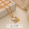 Necklace Copper Plated With Real Gold Freshwater Pearls Geometric Flower Leaf Pattern Electroplating Light Luxury Niche Clavicle Chain For Women French Retro Style