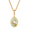 Necklace Copper Plated With Real Gold Freshwater Pearls Geometric Flower Leaf Pattern Electroplating Light Luxury Niche Clavicle Chain For Women French Retro Style