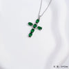 Necklace Copper Titanium Steel Electroplated Mixed Gemstone Pendant Simple O Word Chain Jewelry For Women