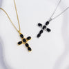 Necklace Copper Titanium Steel Electroplated Mixed Gemstone Pendant Simple O Word Chain Jewelry For Women