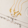 Necklace Copper Titanium Steel Geometric Electroplating Pearl Light Zircon