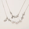Necklace Copper Titanium Steel Geometric Electroplating Pearl Light Zircon