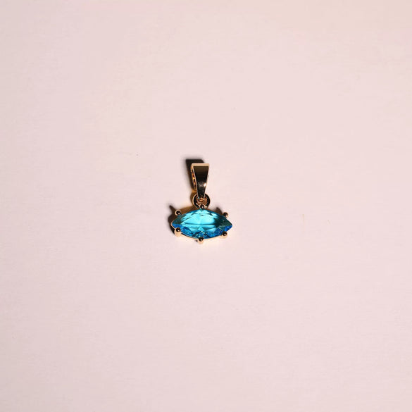 Necklace Copper Titanium Steel Geometric Old Style Electroplating Marquise Birthstone Pendant O Word Chain