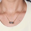 Necklace Copper Titanium Steel Geometric Pattern Round Zircon Pendant Electroplating Simple Design