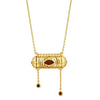 Necklace Copper Titanium Steel Geometric Pattern Round Zircon Pendant Electroplating Simple Design