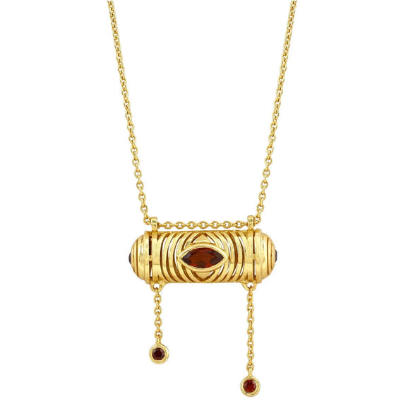 Necklace Copper Titanium Steel Geometric Pattern Round Zircon Pendant Electroplating Simple Design