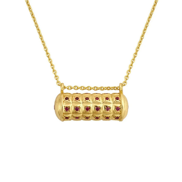 Necklace Copper Titanium Steel Geometric Pattern Round Zircon Pendant Electroplating Simple Design