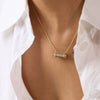 Necklace Copper Titanium Steel Geometric Pattern Round Zircon Pendant Electroplating Simple Design