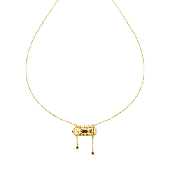 Necklace Copper Titanium Steel Geometric Pattern Round Zircon Pendant Electroplating Simple Design