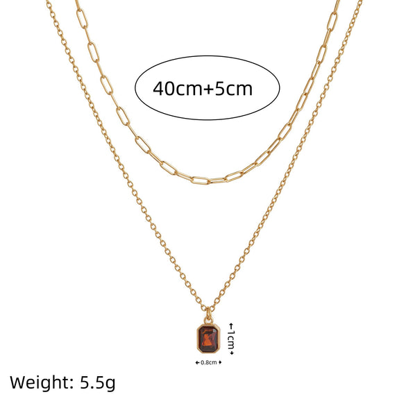 Necklace Copper Titanium Steel Retro Geometric Pendant Electroplating