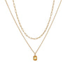 Necklace Copper Titanium Steel Retro Geometric Pendant Electroplating