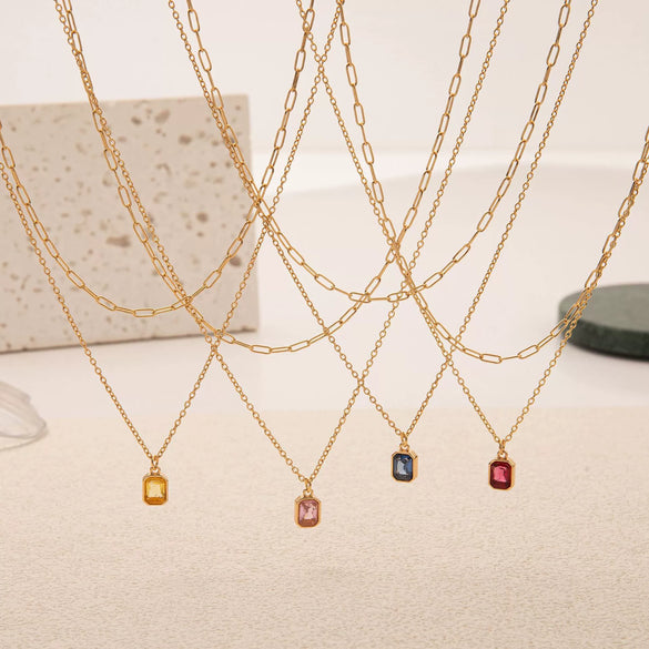 Necklace Copper Titanium Steel Retro Geometric Pendant Electroplating