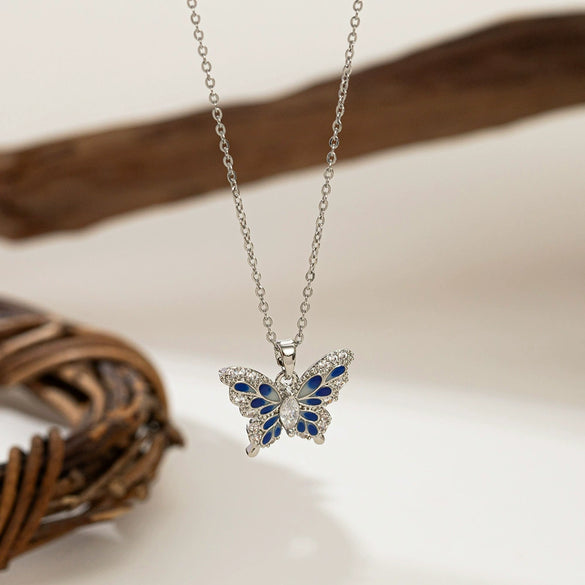 Necklace Copper Titanium Steel Star Heart Shape Bow Electroplating Women's Niche Light Luxury Pendant Accessories Clavicle Chain