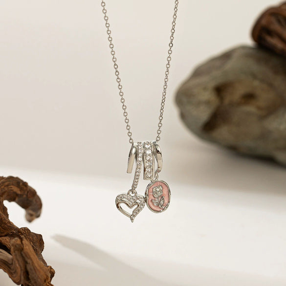 Necklace Copper Titanium Steel Star Heart Shape Bow Electroplating Women's Niche Light Luxury Pendant Accessories Clavicle Chain