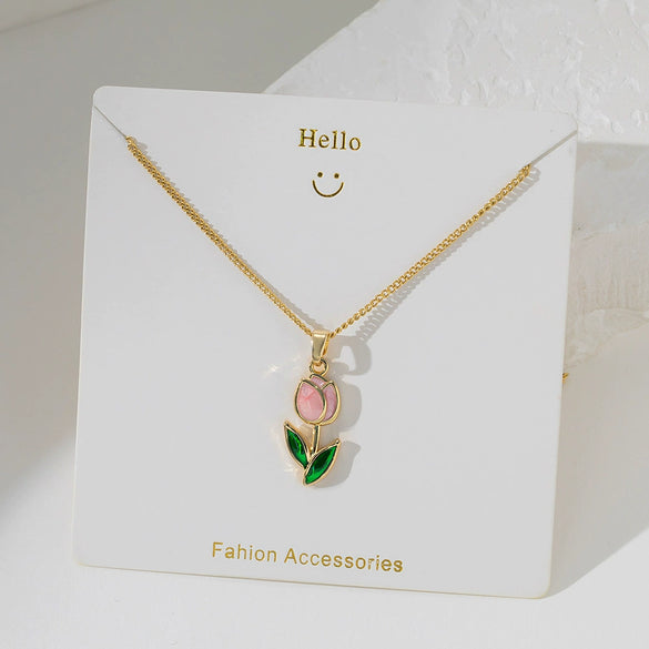 Necklace Copper Titanium Steel Star Heart Shape Bow Electroplating Women's Niche Light Luxury Pendant Accessories Clavicle Chain