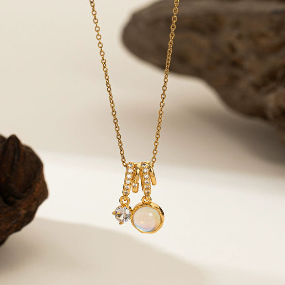 Necklace Copper Titanium Steel Star Heart Shape Bow Electroplating Women's Niche Light Luxury Pendant Accessories Clavicle Chain