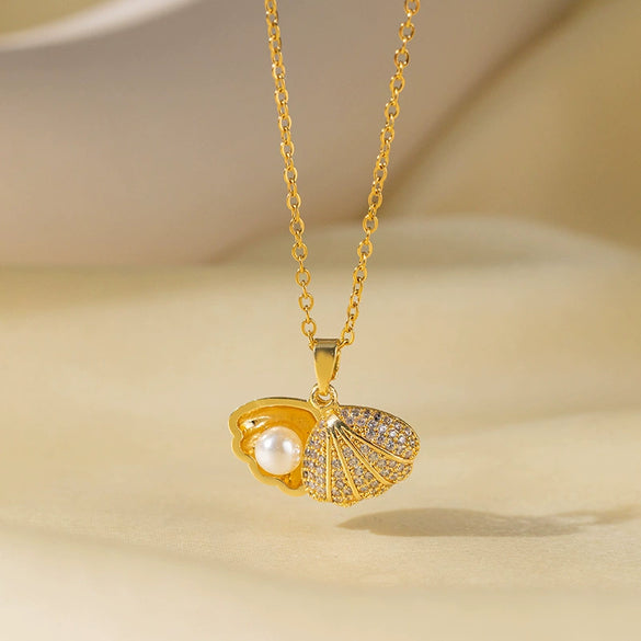 Necklace Copper Titanium Steel Star Heart Shape Bow Electroplating Women's Niche Light Luxury Pendant Accessories Clavicle Chain