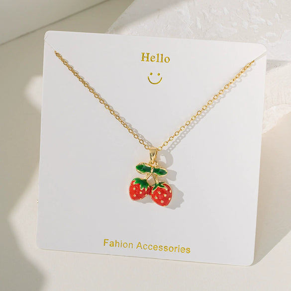 Necklace Copper Titanium Steel Star Heart Shape Bow Electroplating Women's Niche Light Luxury Pendant Accessories Clavicle Chain
