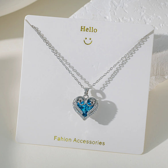 Necklace Copper Titanium Steel Star Heart Shape Bow Electroplating Women's Niche Light Luxury Pendant Accessories Clavicle Chain